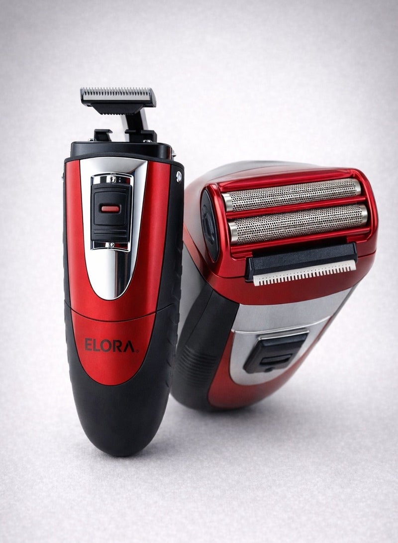 ELORA 2 in 1 Men’s Rechargeable Electric Shaver with Nose Trimmer, Cordless, ELPC-1862 - Image 2